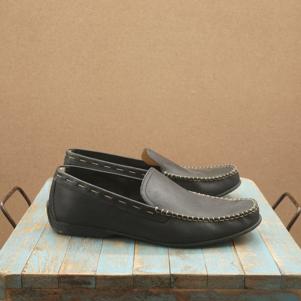 Frye 3480142 Mens Cliff Driving Shoes Loafers Black Leather Size 13